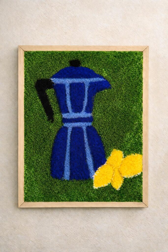 création tufting décorative sur mesure réalisée dans un atelier à Marrakech