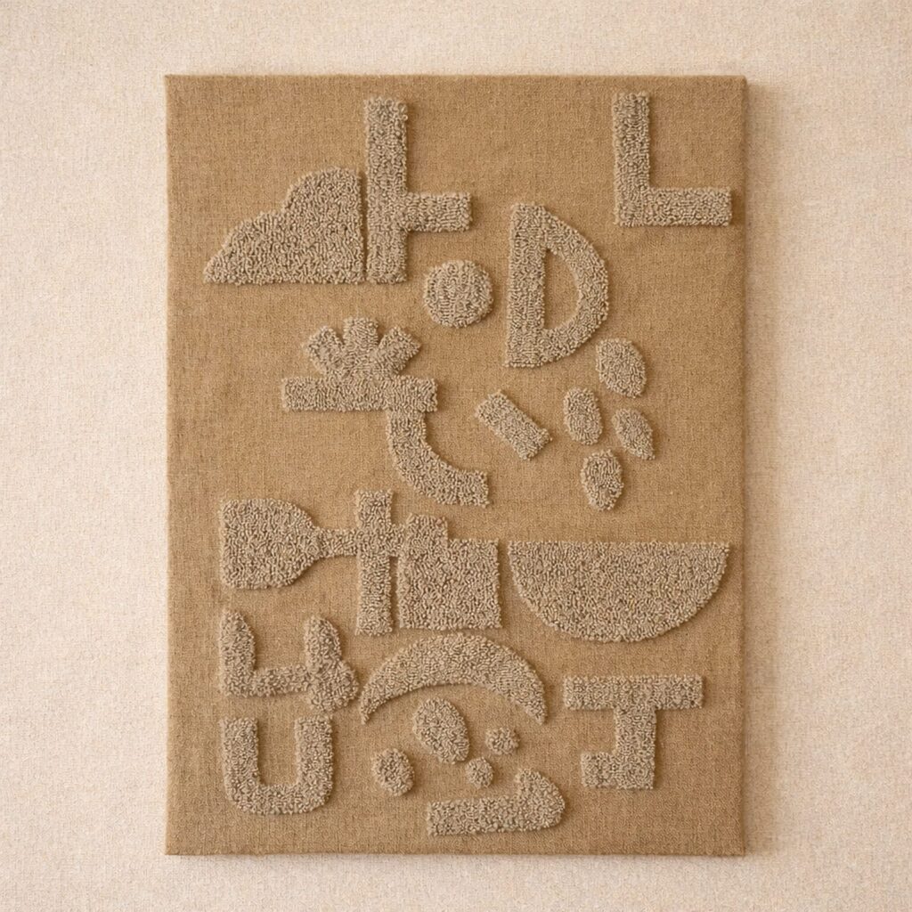 œuvre textile punch needle artisanale Marrakech