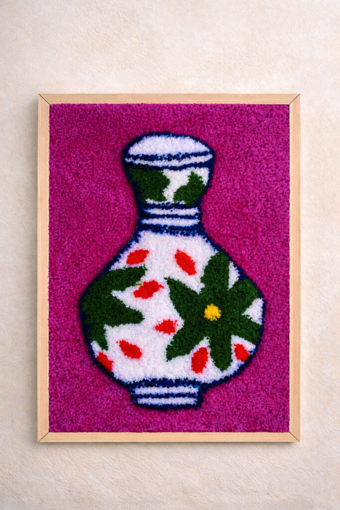 tableau textile tufting design pour décoration murale contemporaine